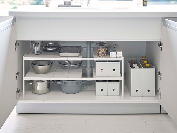 tower 山崎実業 伸縮シンク下ラック 2段 タワー D40 （ 4903208049504