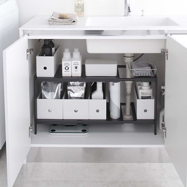 tower 山崎実業 伸縮シンク下ラック 2段 タワー D40 （ 4903208049504