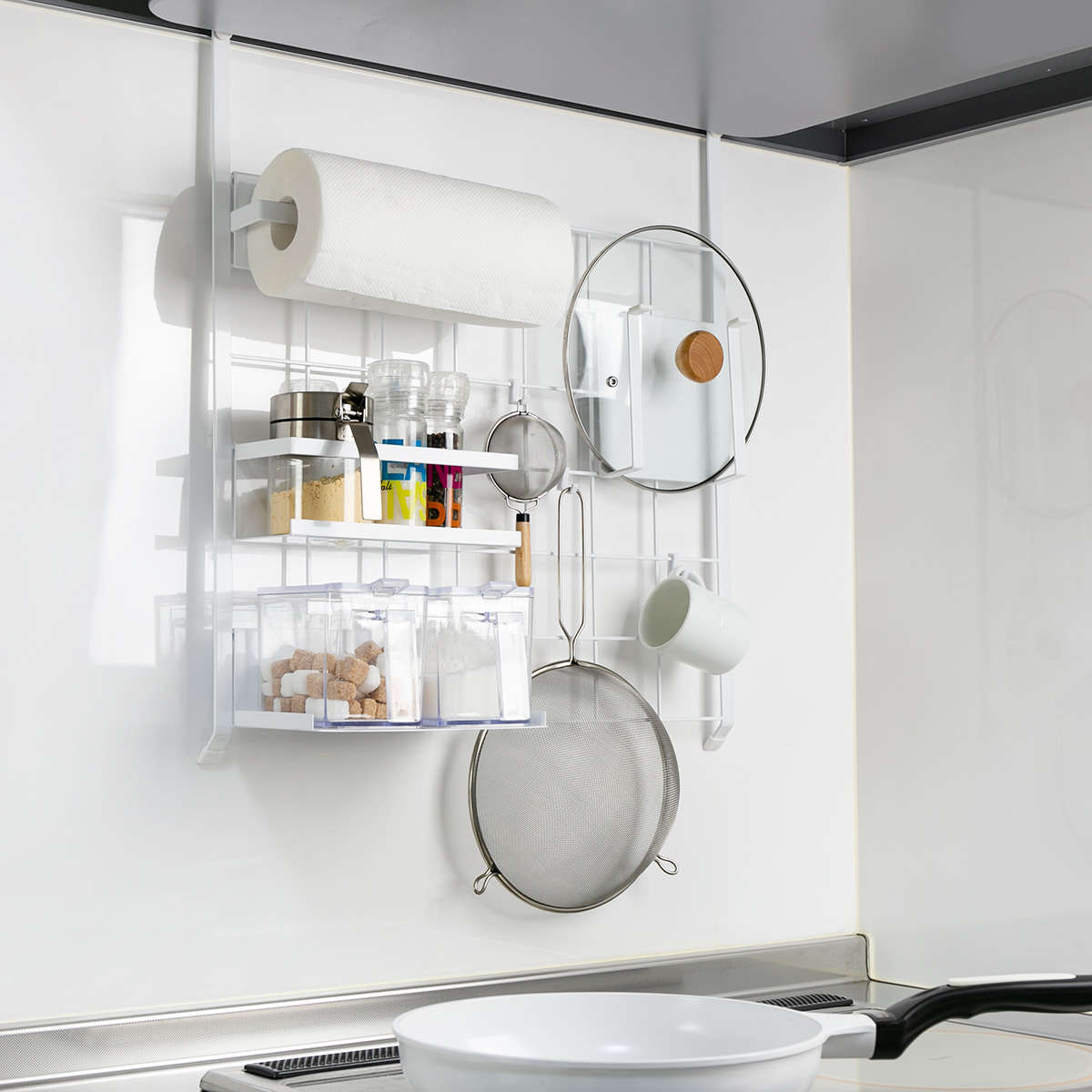 山崎実業 tower レンジフードメッシュパネル タワー （ 4903208048323 キッチンツールホルダー メッシュパネル キッチンラック 収納パネル ） | tower | 14