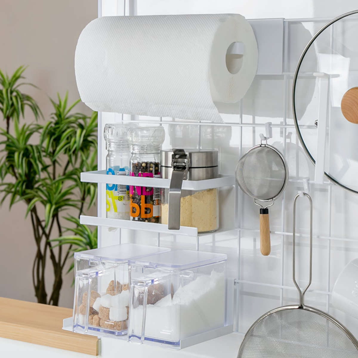 山崎実業 tower レンジフードメッシュパネル タワー （ 4903208048323 キッチンツールホルダー メッシュパネル キッチンラック 収納パネル ） | tower | 19