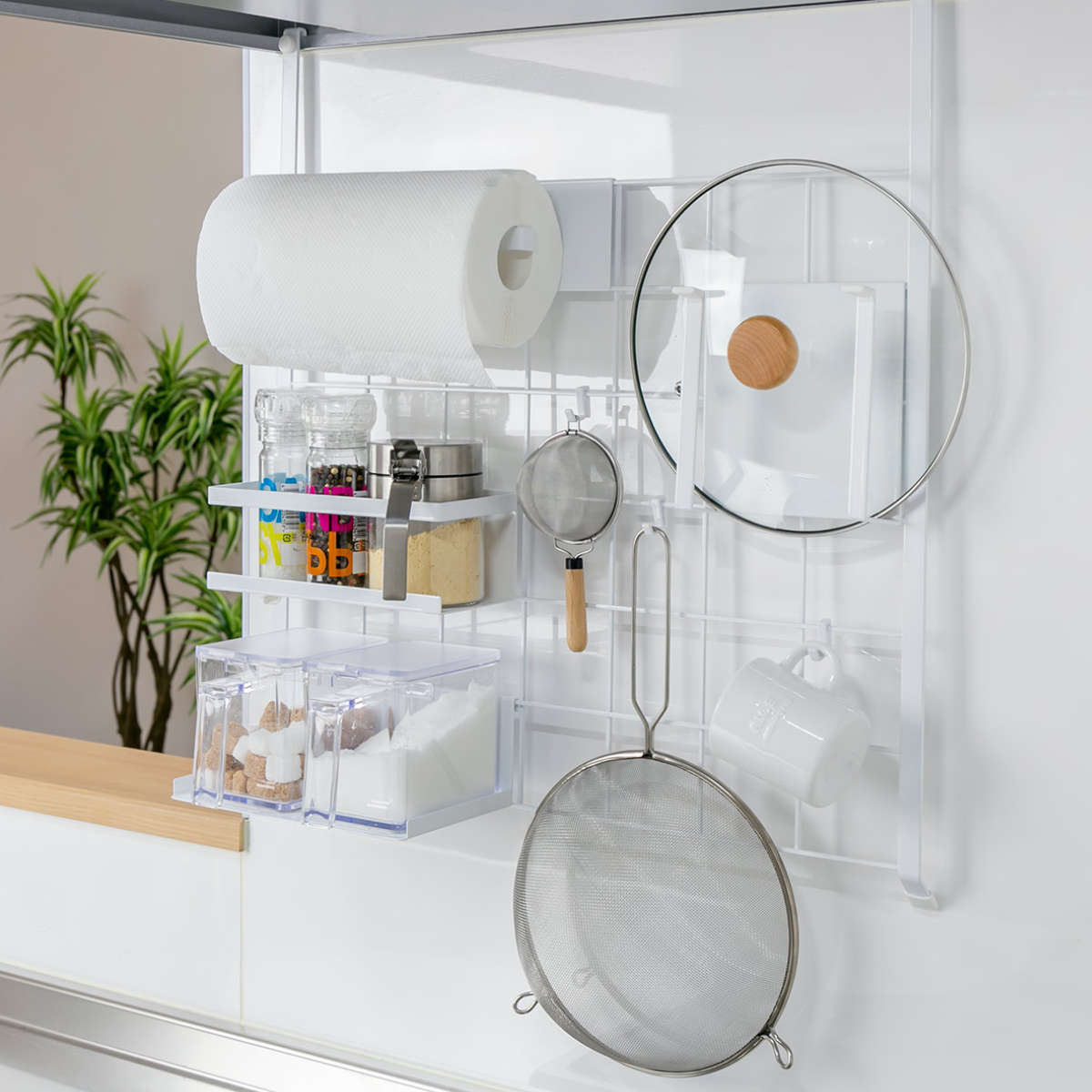 山崎実業 tower レンジフードメッシュパネル タワー （ 4903208048323 キッチンツールホルダー メッシュパネル キッチンラック 収納パネル ） | tower | 06