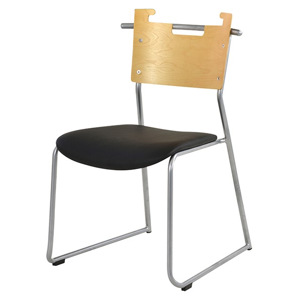 チェア 座面高44cm 2脚セット スタッキングチェア 積み重ね オフィス