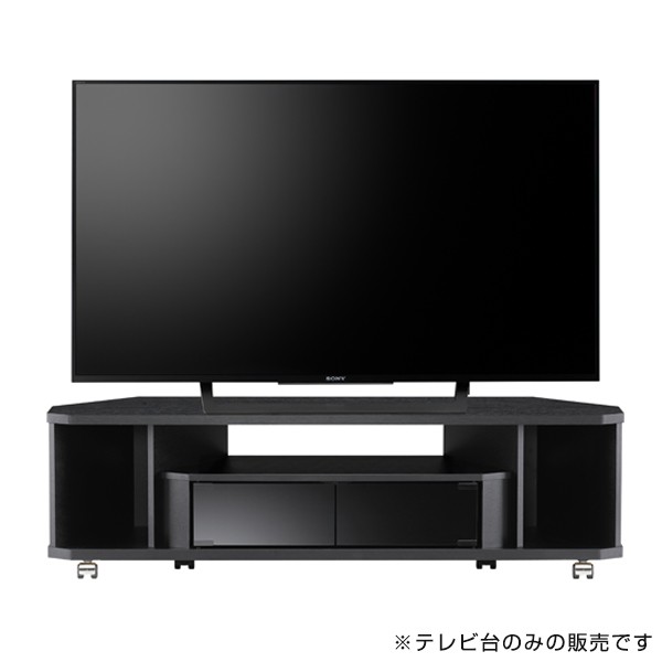 テレビ台 120cm幅 コーナー用 キャスター付き（日焼け跡あり） テレビ台 コーナー キャスター付き 棚付き ガラス扉 幅120cm