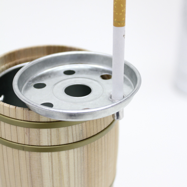 灰皿 木樽 ふた付き バレル 0.35L オハイザラ 卓上 はいざら （ タバコ