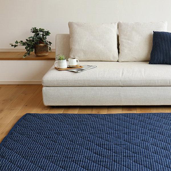 HAGiHARA（萩原） ラグ ワッフル生地のインド綿キルトラグ 185×240cm