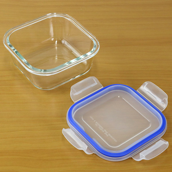 保存容器 ガラス製 500ml 角型 パチッとロック （ オーブン 冷凍 食洗