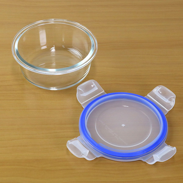 保存容器 ガラス製 400ml 丸型 パチッとロック （ オーブン 冷凍 食洗