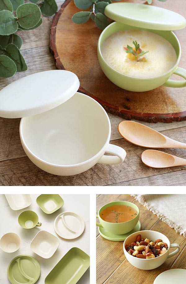 スープカップ 240ml フタ付き プラスチック カームディッシュ 皿 食器