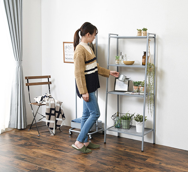 HAGiHARA（萩原） オープンラック 幅59cm 4段 スチールラック アース