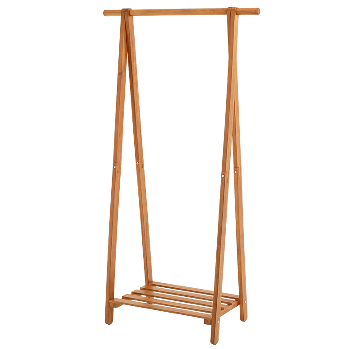 HAGiHARA（萩原） ハンガーラック 天然木製 すのこ付 幅80cm （ コート