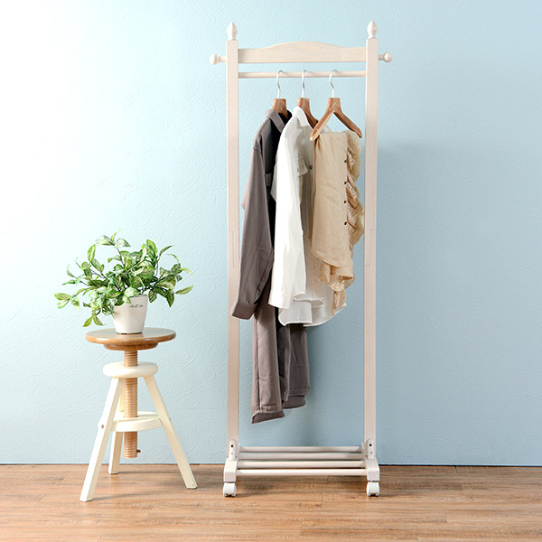 ハンガーラック 天然木 キャスター付 幅60cm （ コートハンガー 衣類