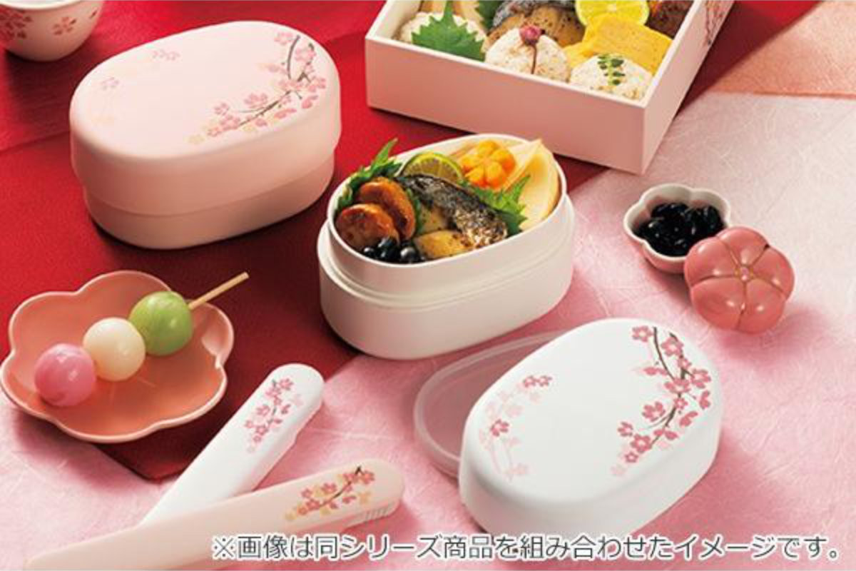 お弁当箱 2段 コンパクト弁当 SAKURA HAKOYA 390ml 入れ子 ホワイト