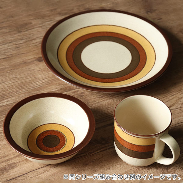 陶器製ブラウンプレート5枚セット　ARABIA製 プレート 木目 皿 食器 日本製 割れない 割れにくい 食洗機対応 レンジ