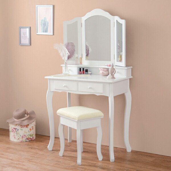 ドレッサー スツール セット 三面鏡 姫系 収納 引き出し コスメ
