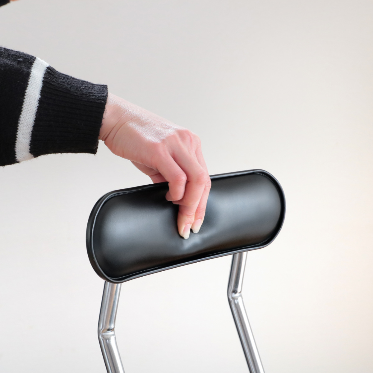 折りたたみ椅子 同色4脚セット 座面高61cm 背もたれ付 ニューニーダー