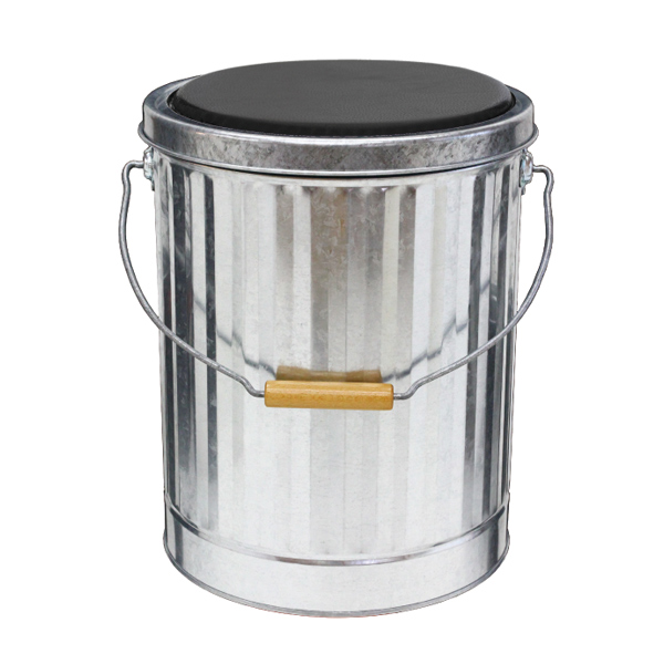 スツール 高さ38cm クッション缶 オバケツ OBAKETSU 椅子 玄関 収納