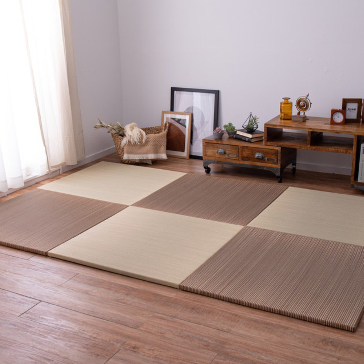 HAGiHARA（萩原） ユニット畳 置き畳 綾川 約82×82 滑り止め付き 6枚 