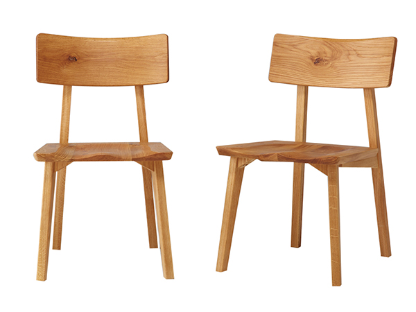 ダイニングチェア 2脚セット 座面高43cm 天然木 オーク無垢材 （ 開梱