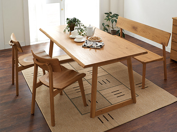 ダイニングチェア 2脚セット 座面高43cm 天然木 オーク無垢材 （ 開梱