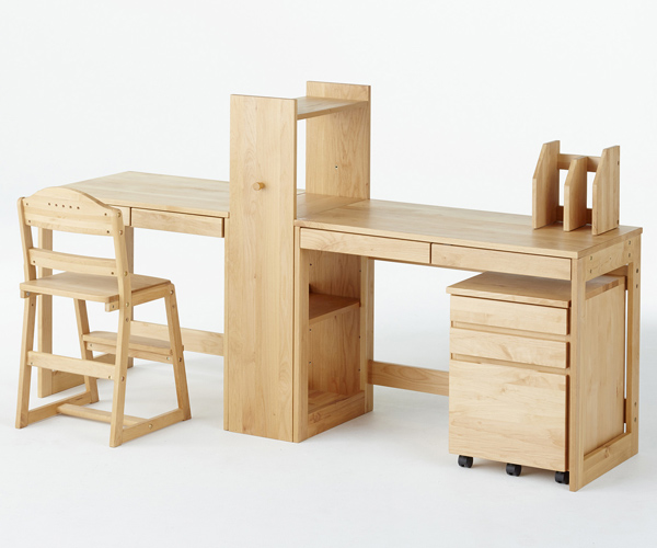 学習机 引出し付 ワークデスク 天然木 アルダー材 オイル仕上 幅80cm