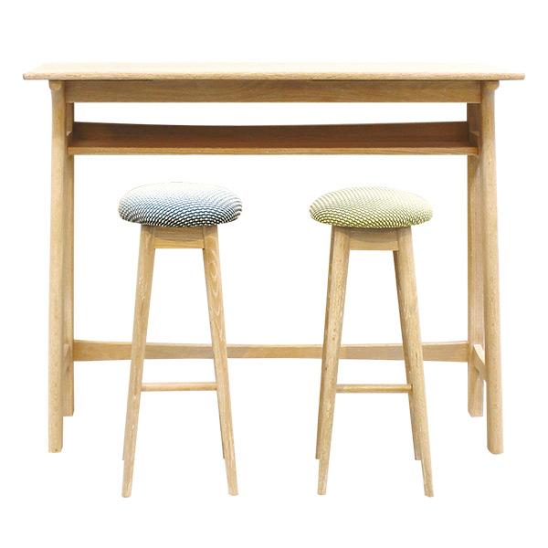 カウンタースツール ハイチェア 北欧風 天然木 オーク無垢材 高さ65cm