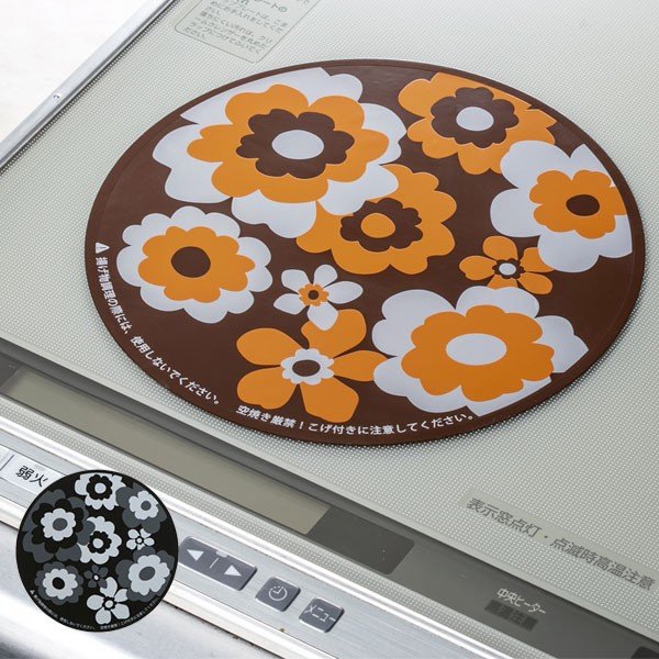 高木金属工業 IHマット IHクッキングヒーターマット 直径22cm 花柄