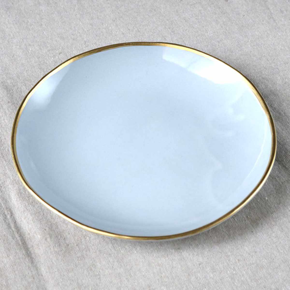 HARRY WINSTON 陶磁器皿 ホワイト ゴールド 非売品 大皿 カレー＆パスタ皿 21cm スリール Sourire 笠間焼 皿 食器 洋食器 陶器
