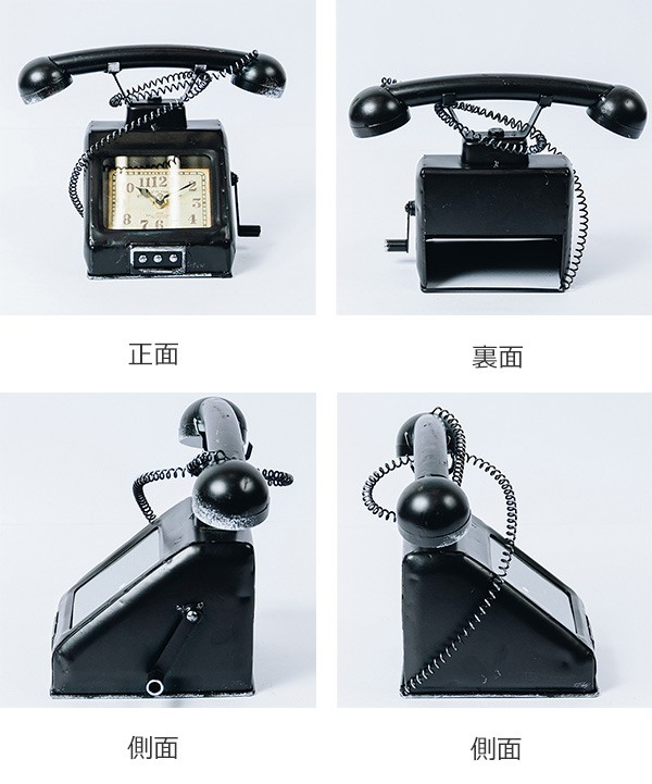 置き時計 ヴィンテージモチーフクロック telephone テレフォン （ 時計