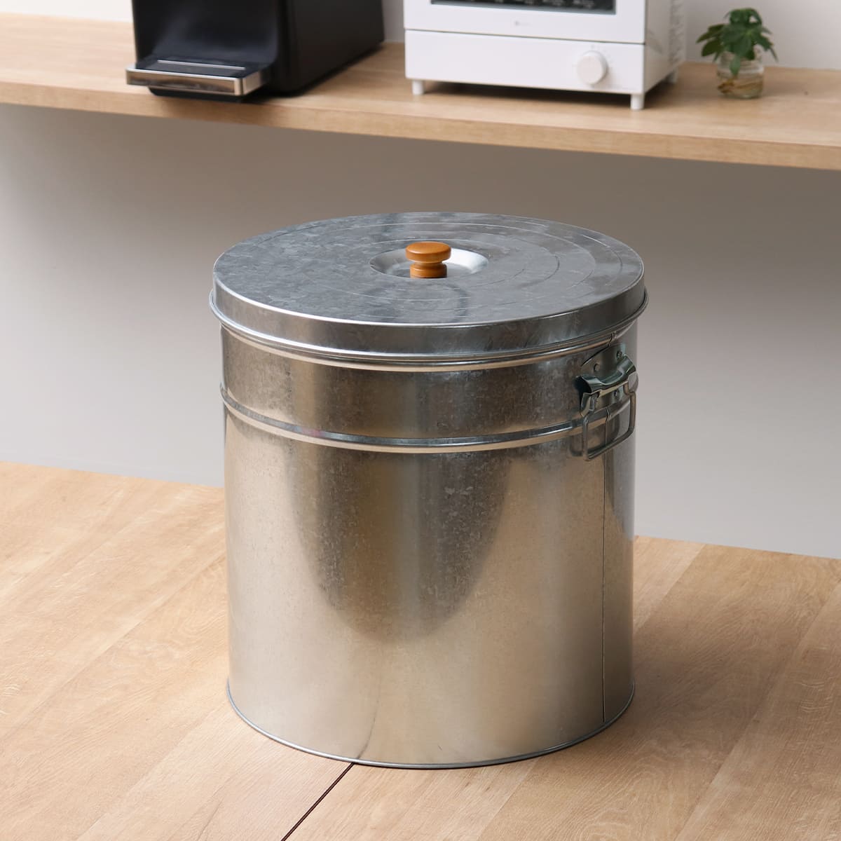 米びつ 30kg 丸型 トタン 袋のまま （ 米櫃 ブリキ 缶 ライスボックス