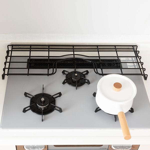 コンロ奥ラック 75cm用 ガスコンロ補助五徳 ホーロー製 （ ガスコンロ
