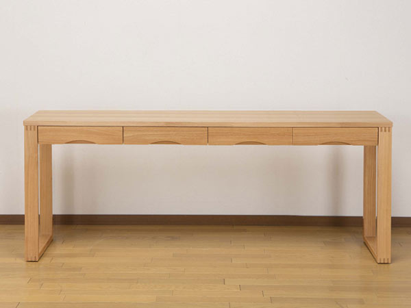 ワークデスク 学習机 幅180cm×奥行45cm タモデスク 引き出し付 （ 机