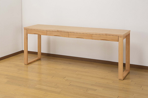 ワークデスク 学習机 幅180cm×奥行59cm タモデスク 引き出し付 （ 机