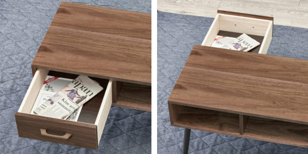 センターテーブル 幅80cm ローテーブル 引き出し 長方形 テーブル 木製