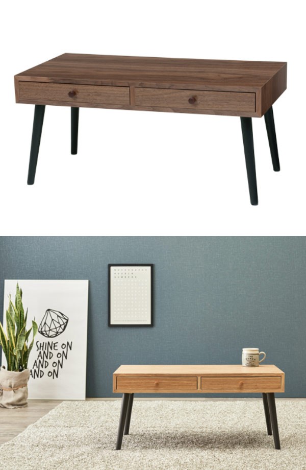 センターテーブル 幅80cm ローテーブル 引き出し 長方形 テーブル 木製