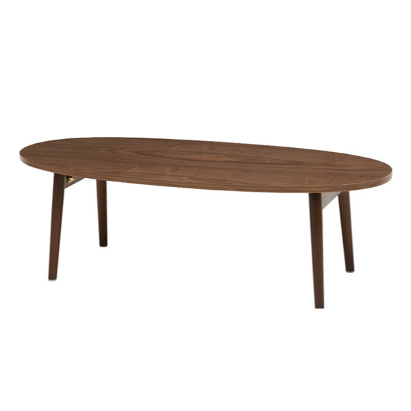 ローテーブル おしゃれ 折りたたみ 木目調 幅110cm 楕円 （ オーバル