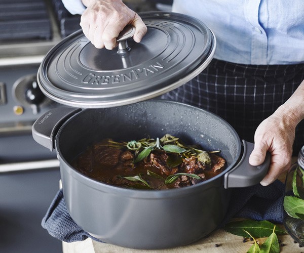 両手鍋 IH対応 22cm グリーンパン GREEN PAN フェザーウェイト