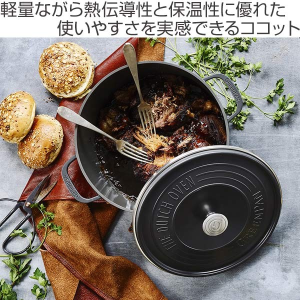 両手鍋 IH対応 22cm グリーンパン GREEN PAN フェザーウェイト