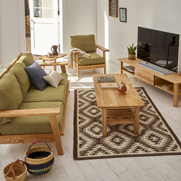 サイドテーブル 幅45cm 脇机 北欧風 天然木 MOND （ 開梱設置 タモ