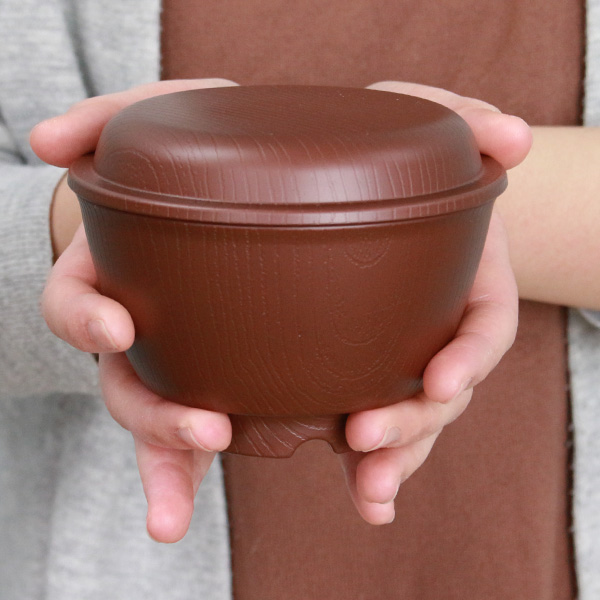 茶碗 370ml ふわっと フタ付き 木製風 介護 食器 プラスチック製 日本