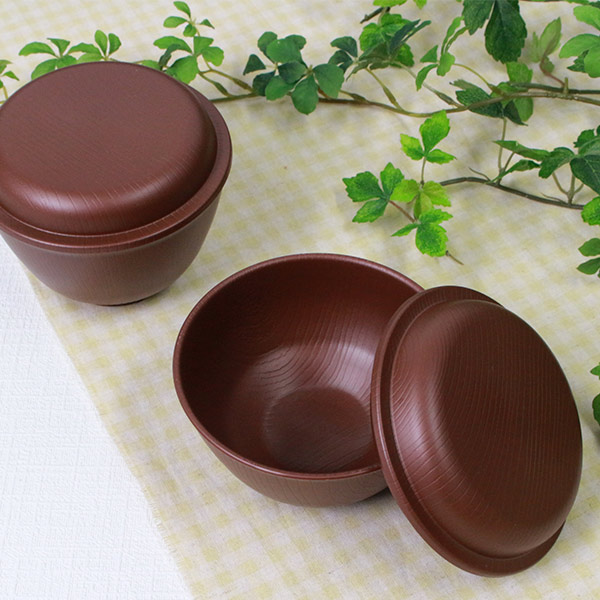 茶碗 370ml ふわっと フタ付き 木製風 介護 食器 プラスチック製 日本
