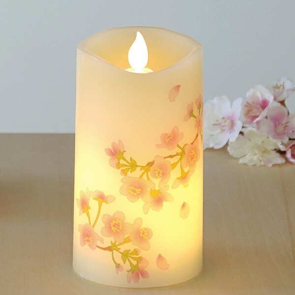 LEDローソク いろはあかり 桜 電池式 （ 電子ローソク 電子ろうそく