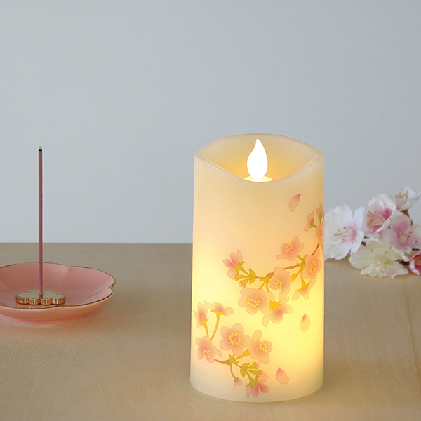 LEDローソク いろはあかり 桜 電池式 （ 電子ローソク 電子ろうそく
