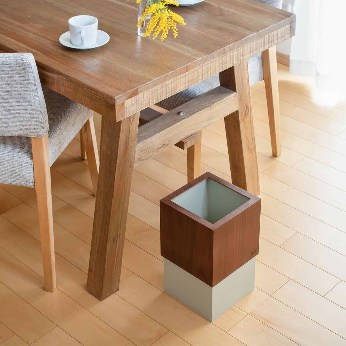 ヤマト工芸 ゴミ箱 木製 10L W CUBE ウォールナット （ ダストボックス