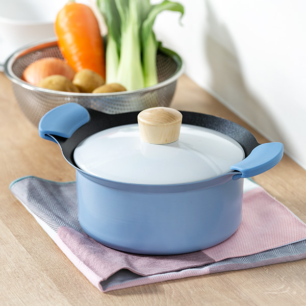 和平フレイズ 両手鍋 16cm IH対応 ぷちキット 木ハンドル （ ガス火