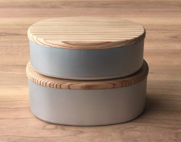 お弁当箱 1段 アルミ 木蓋のアルミお弁当箱 小判形 古代杉 大 440ml