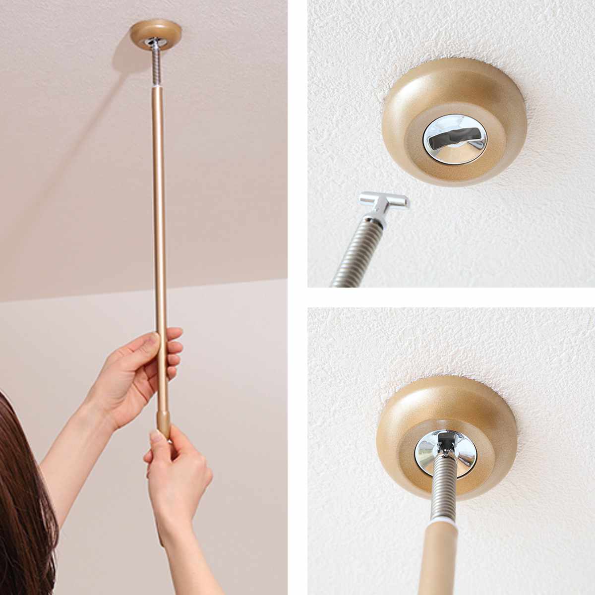 タカラ産業 室内物干しセット ドライウェーブ 吊り下げ金具×2 伸縮