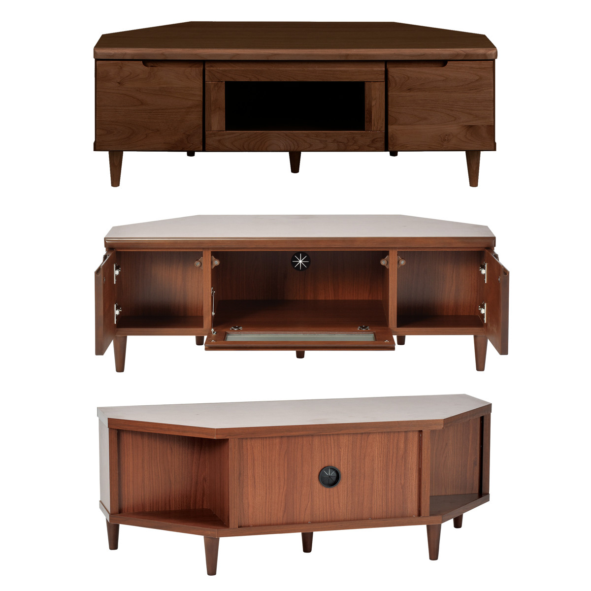 テレビ台 幅100.5cm コーナーボード ロータイプ フィン （ 開梱設置