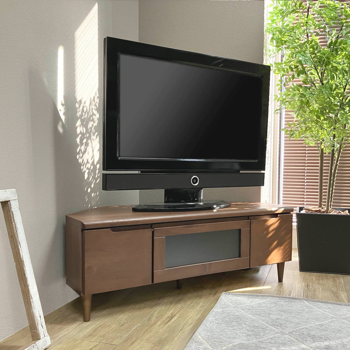 テレビ台 幅100.5cm コーナーボード ロータイプ フィン （ 開梱設置