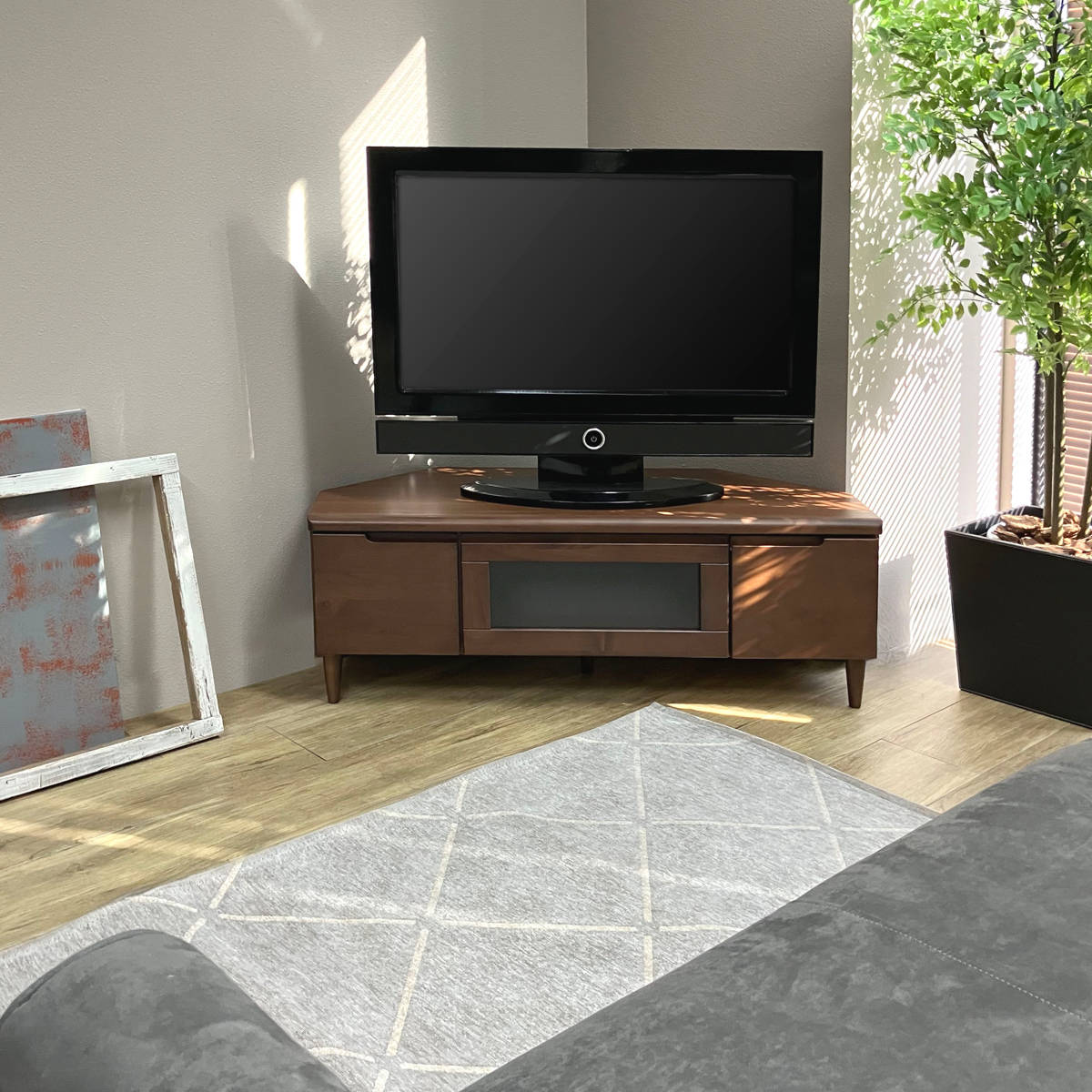 FIN コーナー テレビ台 テレビ台 幅100.5cm コーナーボード ロータイプ フィン （ 開梱設置