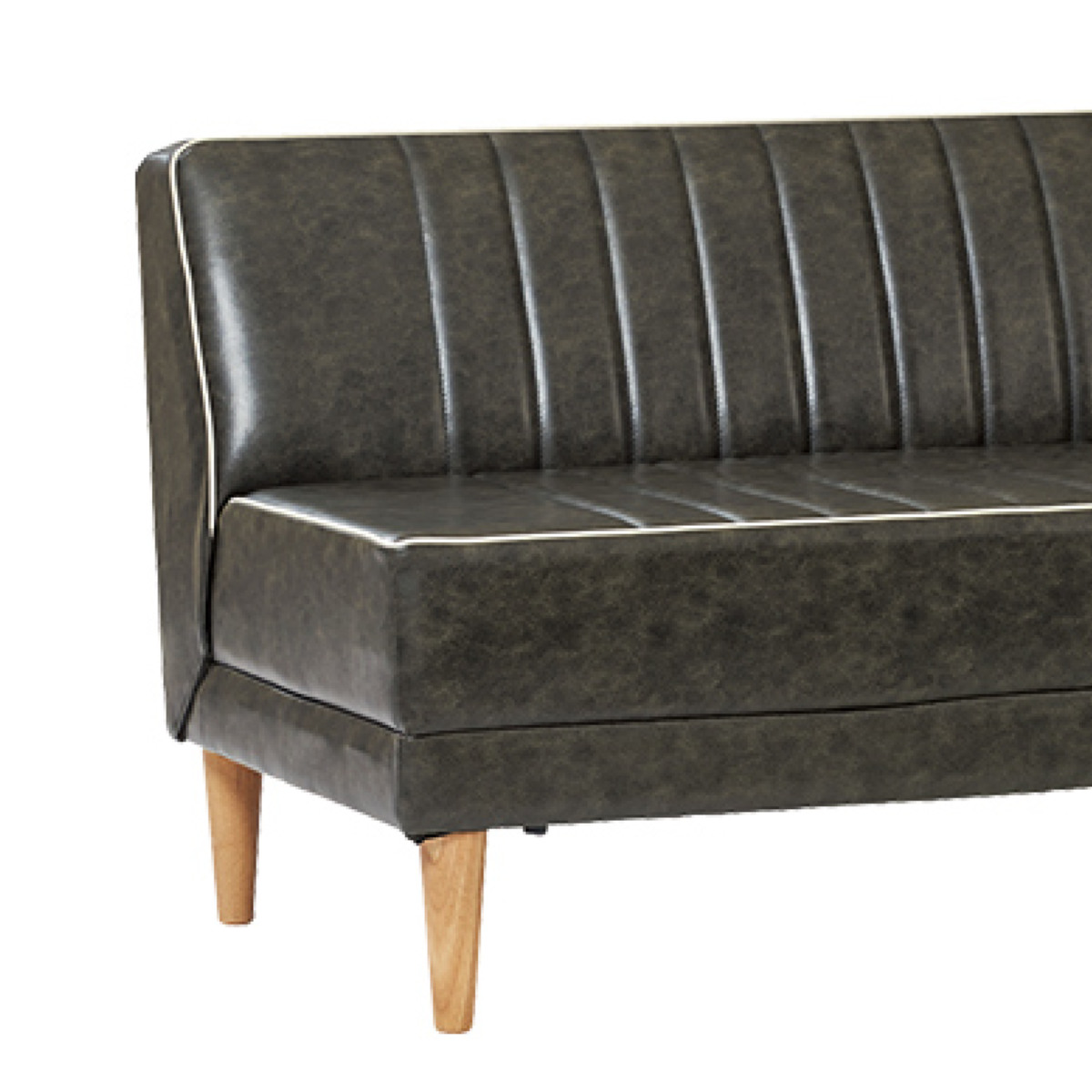 吉桂 ベンチソファ レザー調 インダストリアル RUSO 幅120cm （ 開梱